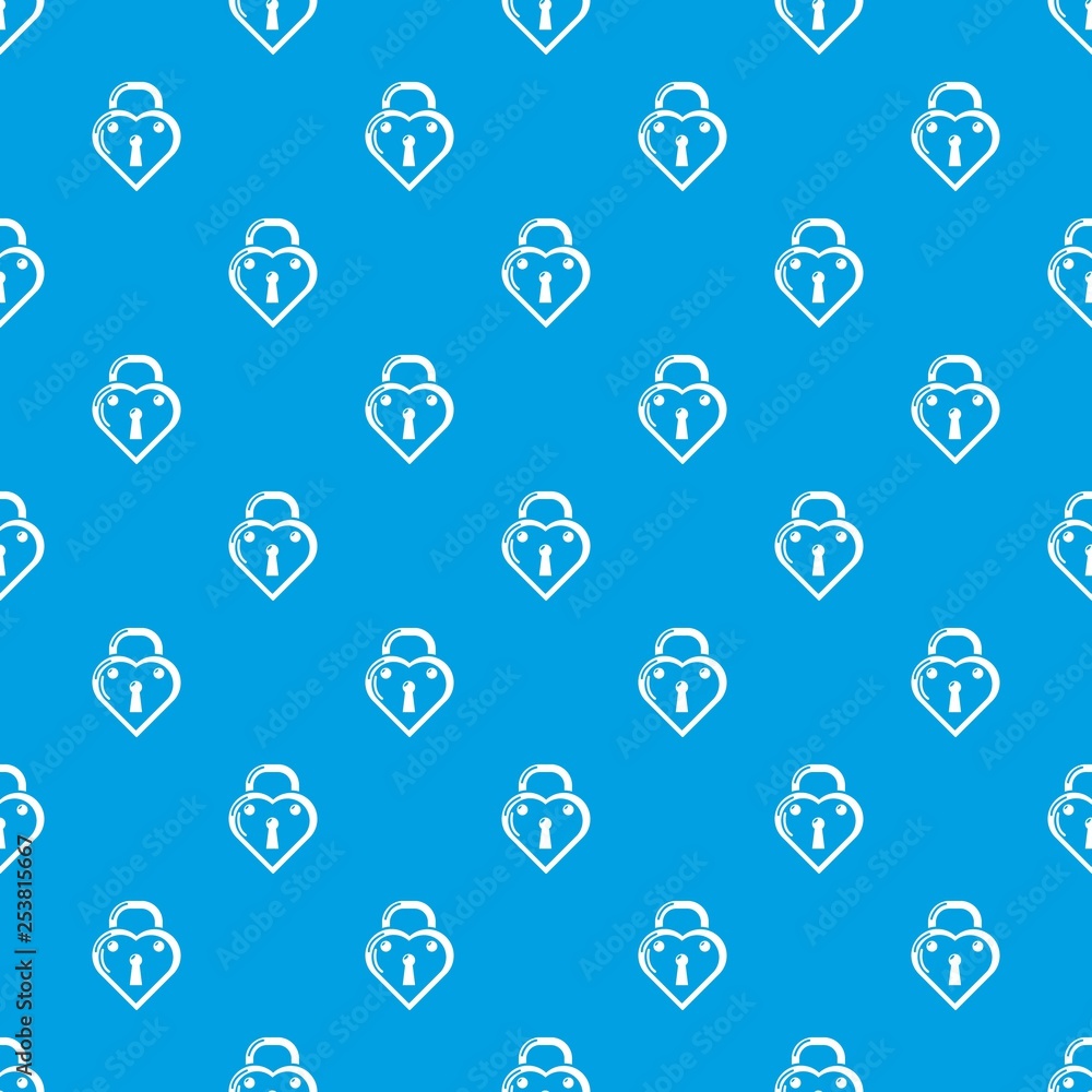 Poster lock decorative pattern vector seamless blue repeat for any use