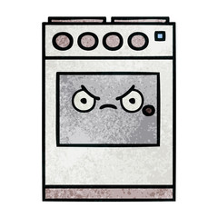 retro grunge texture cartoon kitchen oven