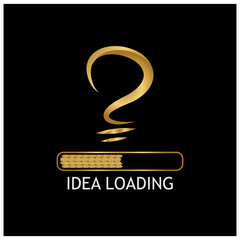 Loading bar  with bulb stock vector illustration.