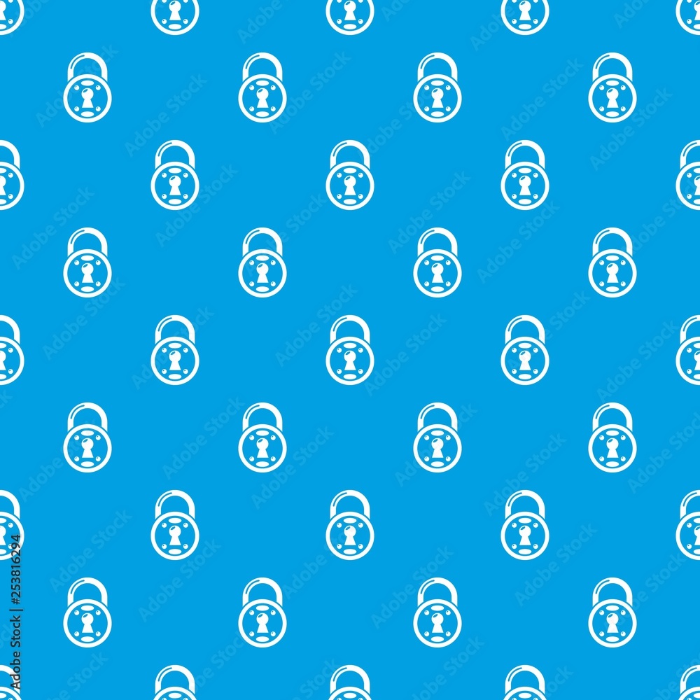 Poster lock pattern vector seamless blue repeat for any use