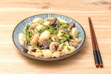 Taiwanese Food, called salty chicken, which is a kind of traditional food that meat or fowl stewed with salty and strained before serving.