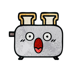 Obraz premium retro grunge texture cartoon of a toaster