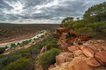hiking natures window loop trail, kalbarri national park, western australia 4