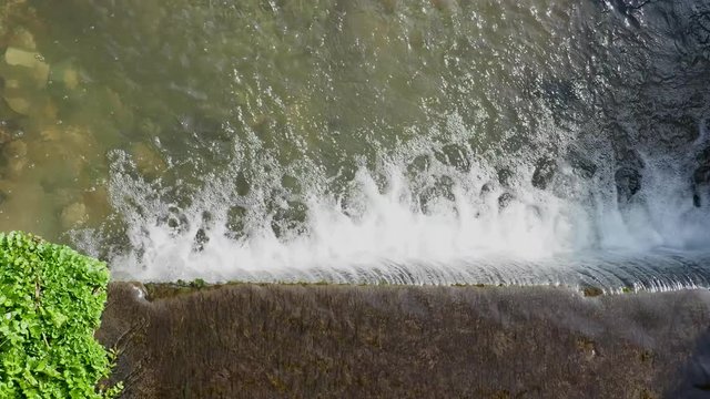water stream bush from above