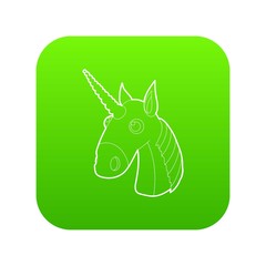 Unicorn icon in outline style isolated on white background