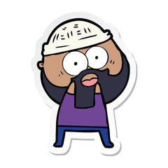 sticker of a cartoon bearded man