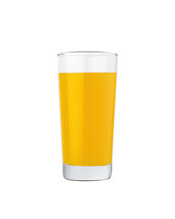 orange juice glass isolated