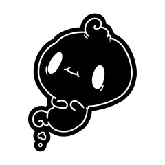 cartoon icon of a kawaii cute ghost