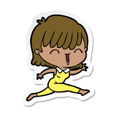 sticker of a cartoon woman