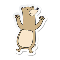 sticker of a quirky hand drawn cartoon bear