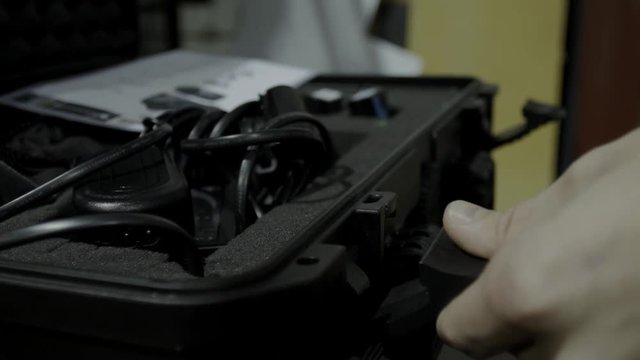 Black peli case opened and closed