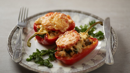 Stuffed Peppers on a Plate