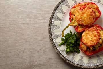 Stuffed Peppers on a Plate