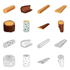 Vector illustration of tree   and raw  logo. Set of tree   and construction vector icon for stock.