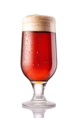 Glass of beer isolated.