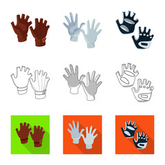 Vector illustration of silhouette and safety logo. Collection of silhouette and comfort stock symbol for web.