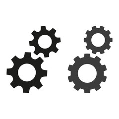 Gears flat icons on white background.