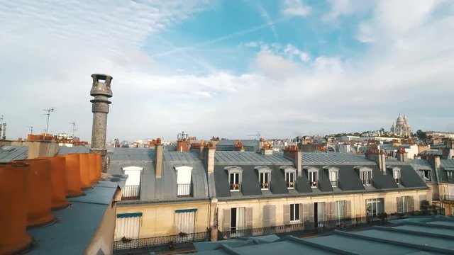 Paris view toit montmartre sacre coeur 4K