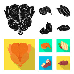 Isolated object of product and poultry symbol. Collection of product and agriculture    stock symbol for web.
