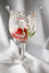 Strawberry in Drink - Photograph
