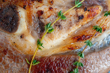 Breast of beef on the bone.