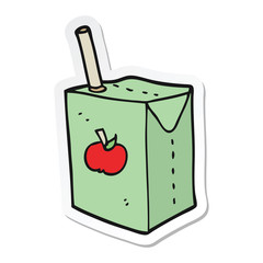 sticker of a cartoon apple juice box