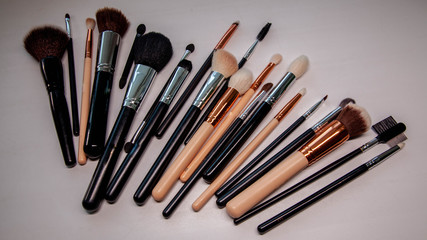 Fototapeta premium a set of professional makeup brushes