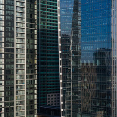 Fototapeta na wymiar Glass Fa�ade of Office Buildings, Toronto, Ontario, Canada