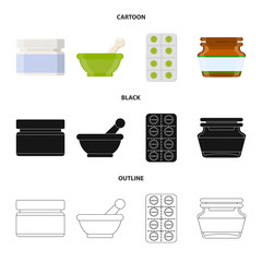 Vector illustration of retail and healthcare sign. Set of retail and wellness vector icon for stock.