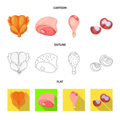 Vector design of product and poultry symbol. Set of product and agriculture    vector icon for stock.