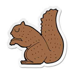 sticker of a cartoon squirrel