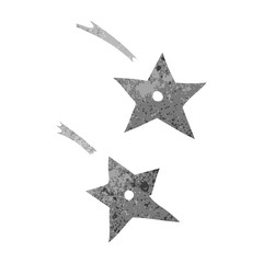 retro cartoon doodle of ninja throwing stars
