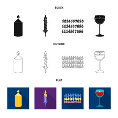 Vector illustration of relaxation and flame icon. Set of relaxation and wax stock vector illustration.