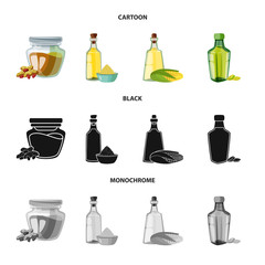 Fototapeta premium Vector design of healthy and vegetable symbol. Set of healthy and agriculture vector icon for stock.