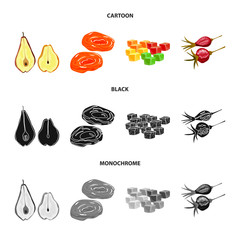 Vector design of food  and raw  logo. Set of food  and nature   stock symbol for web.