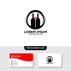 Bar And Night Club Logo, Free Business Card - Vector