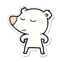 sticker of a cartoon polar bear