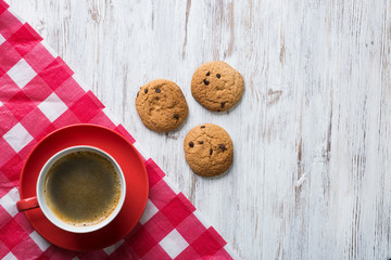 Cup of refreshing coffee