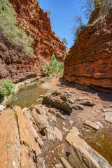 hiking down in weano gorge in karijini national park, western australia 31