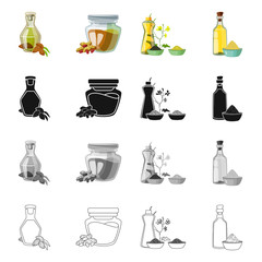 Isolated object of healthy  and vegetable  symbol. Set of healthy  and agriculture stock vector illustration.