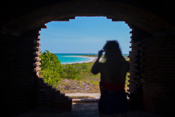 aerial view of Dry Tortugas in Key West Florida