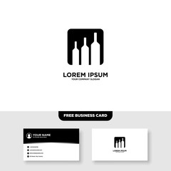 Bar And Night Club Logo, Free Business Card - Vector