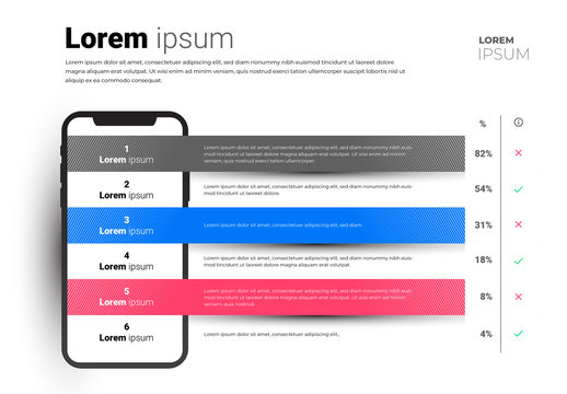Infographic with 6 Sections and a Smartphone