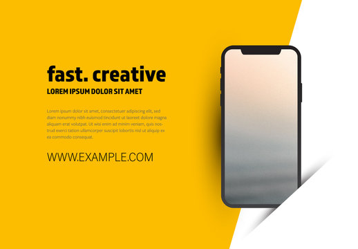 Web Banner Layout with Smartphone Mockup