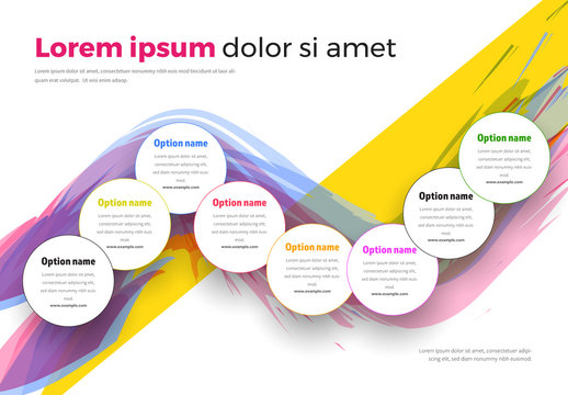 Multicolored Infographic with Eight Sections