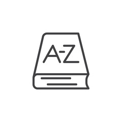 Dictionary book line icon. linear style sign for mobile concept and web design. Alphabet book outline vector icon. Education symbol, logo illustration. Pixel perfect vector graphics