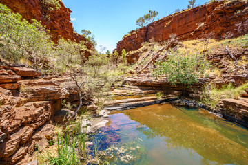 hiking down in weano gorge in karijini national park, western australia 52