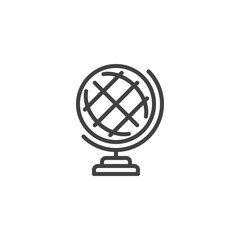 Earth globe line icon. linear style sign for mobile concept and web design. Geography globe outline vector icon. Education symbol, logo illustration. Pixel perfect vector graphics