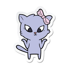sticker of a cartoon cat