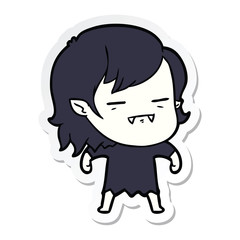 sticker of a cartoon undead vampire girl